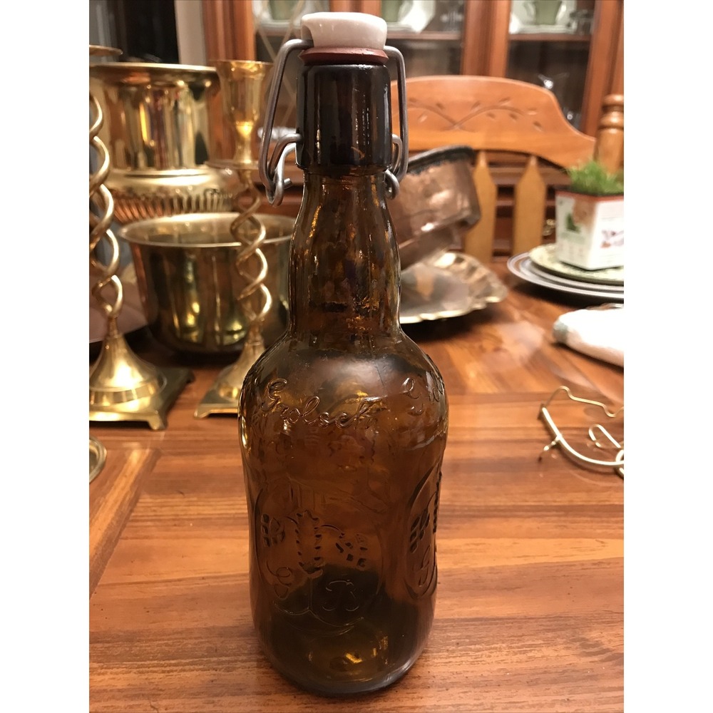vintage grolsch lager Beer Bottle Amber
